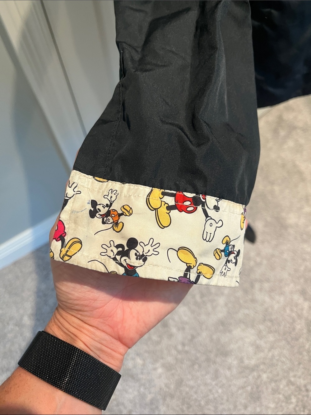 Disney Black Hooded Raincoat with Mickey Lining - Picture 5 of 9